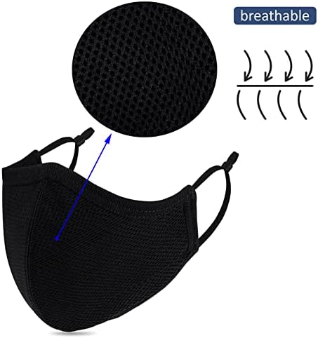 Yarehand 4 Pack Breathable 3-Ply Cloth Face Mask Adjustable Ear Loop, Reusable Washable Soft Masks for Adult Women Men