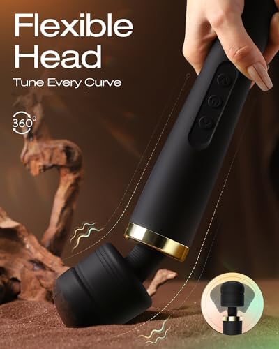Toendi Premium Massager Tools for Beginners AI-Sync App Control Body Massager with 8 Speeds & 5 Modes, 360° Head Massager Waterproof Massager, Massage Wand for Women, Men, Couple