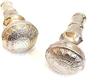 Handmade Vintage Solid Silver Brass Handle Antique Victorian Cane Wooden Walking Stick only Handle