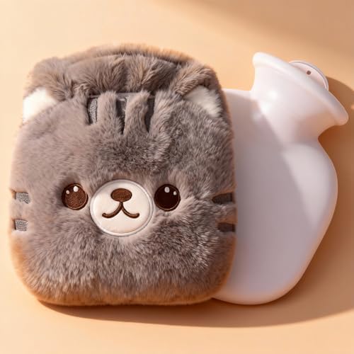 Rubber Hot Water Bottles Pain Relief with Cute Faux Fur Cover