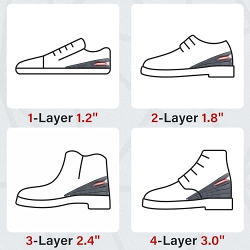 Height Increase Insoles 3-Layer Air up Shoe Lifts Elevator Shoes Insole -6 cm (2.4 inches) Heels Lift Inserts for Men and Women