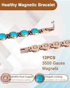 Women's Pure Copper Magnetic Bracelet with Magnet, Copper Jewelry Gift (K)