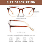 Blue Light Blocking Reading Glasses for Women Stylish Lightweight Square Readers +0.75 Blue Rays Cheaters Glasses 4 Pack w/Spring Hinges Comfortable Fit