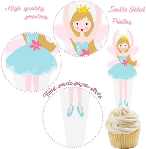 Nutcracker Party Cupcake Decorations 48Pcs Nutcracker Christmas Cupcake Toppers Nutcracker Cupcake Picks Christmas Ballet Theme Cake Topper for Winter Holiday Party Dessert Supplies