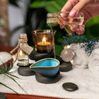 KALLORY Essential Oil Mixing Dish, Ceramic Facial Mask Mixing Bowl Aroma Oil Holder Small Spa Dishes for Salon