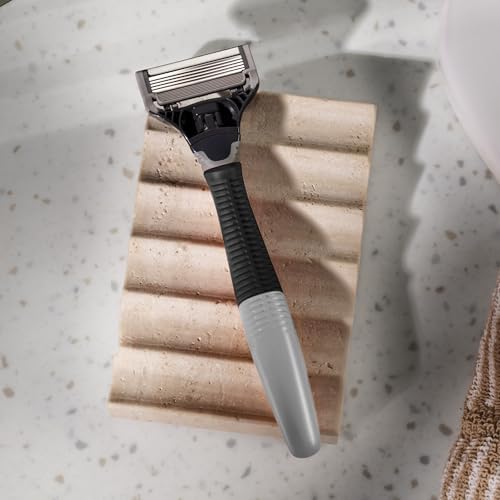 Harry's Original Shaving Kit for Men - Razor Handle and 3 Razor Blade Refill Cartridges - German Engineered - Charcoal