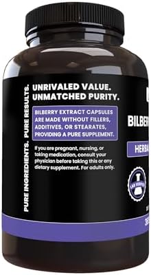 Pure Original Ingredients Bilberry Extract (365 Capsules) No Magnesium Or Rice Fillers, Always Pure, Lab Verified