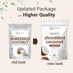 Organic Shredded Coconut Flakes, 4lbs | Raw Unsweetened Flavor, Medium Sized | Great for Baking, Smoothies, or Garnish | Non-GMO, Sugar Free, Keto Friendly
