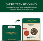 VAHDAM, Double Spice Masala Chai Tea (50+ Cups, 3.53oz) Strong, Robust & Spicy Blend - Black Tea CTC, Cardamom, Cinnamon, Cloves & Black Pepper | Pure Unblended Loose Leaf Tea | Vacuum Sealed
