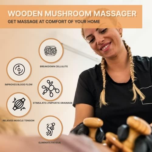 Wood Therapy Massage Tools 6-in-1, Lymphatic Drainage Massager Maderoterapia Kit - Anti Cellulite Body Sculpting & Contouring Wood Therapy Kit for Muscle Pain Relief & Deep Tissue Relaxation