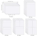 Binder Pockets, 15pcs A5 Size 6 Holes Binder Pockets, [Waterproof PVC Pouch] Premium Clear Binder Zipper Folders Document Filing Bags for 6-Ring Notebook Binder Loose Leaf Bags,-Clear