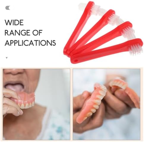 ABOOFAN 8pcs Dual Head Toothbrush Set for Dentures and False Braces Cleaning, Soft Bristle Double Heads Retainer Brush for Oral Care and Dental Hygiene