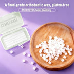 Orthodontic Wax for Braces 15-Pack, Pre-cut 750 Braces Wax dots,Dental Care Orthodontic Wax Strips with Hygienic Individual Wraps and 2Pcs Scraper Kit,Mint Flavor
