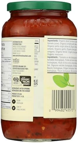 365 by Whole Foods Market, Organic Italian Herb Pasta Sauce, 25 Ounce