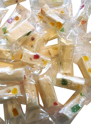 Jube Nougats - 8 oz of Individually Wrapped Fresh Pieces of Soft Nougats with Fruit Flavored Jujubes
