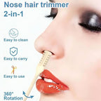 6PCS Manual Nose Hair Trimmer No Battery Required, 360° Rotating Double-Sided Stainless Steel Blade, TSA-Friendly Portable Nasal Hair Cutter for Men & Women 2-in-1 Recortadora De Pelo De Nariz