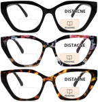 Bifocal Reading Glasses Women Cat Eye Irregular Frame Fashion Readers with Spring Hinge