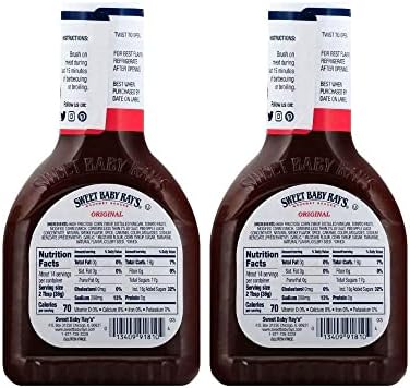 LJJ Sweet Baby Rays BBQ Sauce, 18 Oz (2 Pack)