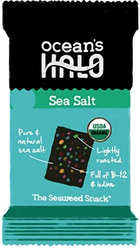 Ocean's Halo Seaweed Snacks (Sea Salt) 1 case of 12 Unit Trays