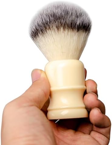 Grandslam Shaving Brush with Synthetic Hair, Cruelty-Free Shaving Cream Brush for Men, 100% Solid Resin Handle, Gently Exfoliates The Skin, 24mm Knot (Imitation ivory)