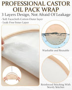 DLMDML 2Pcs Castor Oil Pack for Breast, Reusable Organic Castor Oil Wrap Breast Pad, Anti Leak Breast Nursing Pads for Women Relaxing Sleeping (Khaki)