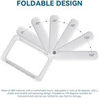 Rechargeable Magnifying Glass with Light, 5X Large Rectangular Page Magnifier, 12 Dimmable LEDs Folding Handheld Reading Magnifier for Seniors ＆ Low Vision