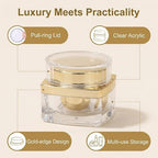 ericotry 1PCS 1oz 30g Upscale Empty Refillable Acrylic Cosmetic Cream Lotion Sample Bottles Jars Pot Container With Screw Lid and PP Liner Plastic Storage Containers for Domestic Use
