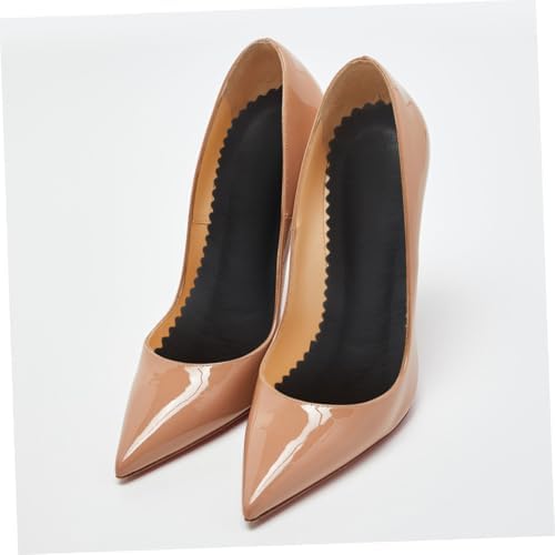 Beaupretty 1pair High Heel Cushions Slip Leather Shoe Pads for Women Breathable Summer Insoles for Daily Use Reducing Foot Pressure and Muscle Fatigue Black