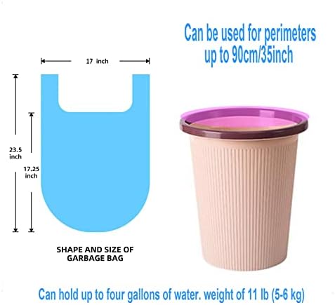 4 GALLON Bathroom Trash Bags, 4 Rolls/100 Counts Small HANDLES Garbage Bags for Office, Bathroom Wastebasket Waste Bin Colorful Portable Rubbish Bags (100)