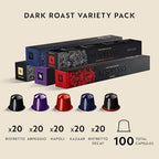 Nespresso Capsules Original, Dark Roast Variety Pack, Espresso Coffee, 100-Count (Pack of 1) Coffee Pods