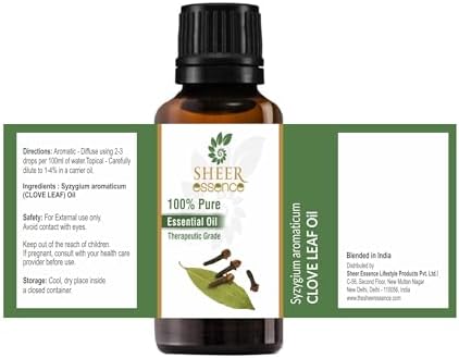 Clove Leaf Oil (Syzygium Aromaticum) Essential Oil 100% Pure Natural Undiluted Uncut Therapeutic Grade Oil 1.69 Fl.OZ