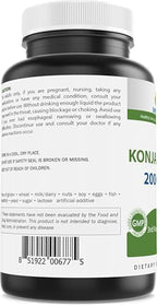Brieofood Konjac Root Glucomannan 2000 mg per Serving - 180 Vegetarian Capsules