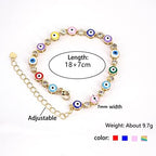 Gold Bracelets for Women Evil Eye Dainty Bracelet Adjustable Turkish Blue Pink Red Evil Eye Protection Bracelet Jewelry
