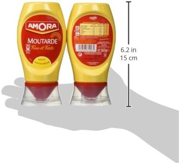 Amora Strong Dijon Mustard from France - 2 plastic bottles - 265 grams each, 9.35 Ounce (Pack of 2)