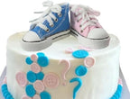 Blue Pink Shoes Cake Toppers Boy or Girl Shoes Cake Decorations with Cute Blue Pink Shoes for Baby Shower Party (Blue Pink Shoes)