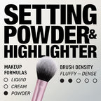 Real Techniques Setting Brush With Ultra Plush Custom Cut Synthetic Bristles and Extended Aluminum Ferrules to Build Coverage