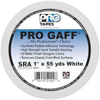 1" Width ProTapes Pro Gaff Premium Matte Cloth Gaffer's Tape With Rubber Adhesive, 11 mils Thick, 55 yds Length, White (Pack of 1)
