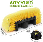 Anyyion 10 Inch Car Wash Brush Head，Soft Bristle, Auto RV Truck Boat Camper Exterior Washing Cleaning (1, Yellow)