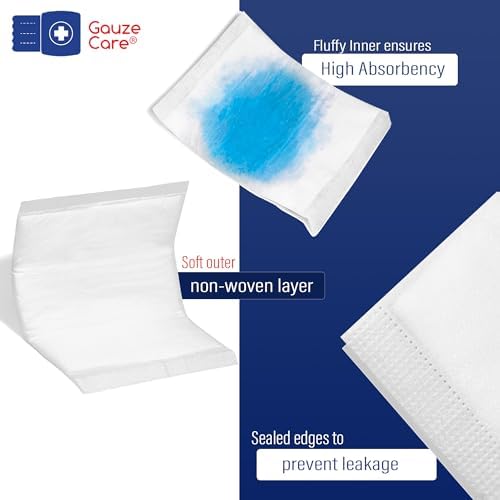 GauzeCare Sterile Abdominal- ABD Combine Pads| 40-Pack, 8x10 Inches| Extra Absorbent & Thick, Individually Wrapped Wound Dressing, First Aid Pads| Surgical-Grade, Nonstick- for Heavy Leakage, Post Op