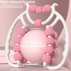 Leg Massager Roller 20-Wheel Deep Tissue Massage Roller for Leg Arm Tennis Elbow Muscle Pain Relief and Relaxation (Pink)