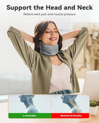 Neck Brace Cervical Collar - Neck Support Brace for Sleeping, Soft Foam Wraps Keep Vertebrae Stable and Aligned for Relief of Cervical Spine Pressure for Women & Men, (12.6-15.8 Inch) Grey