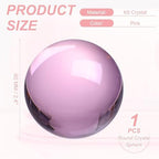 uxcell Round Crystal Sphere, 60mm / 2.4" Glass Solid Decorative Sphere Crystal Ball for Home Decor Ornament Gift Craft Feng Shui Divination Fortune Telling Fountain Decoration, Pink