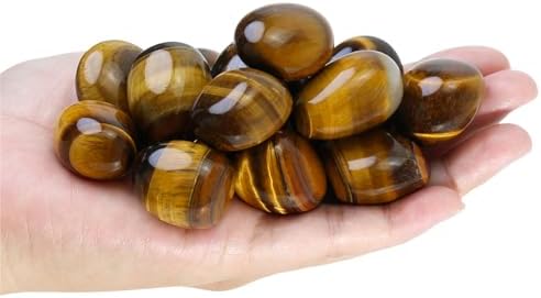 Tumbled Polished Natural Tiger's Eye Stones for Tumbling, Cabbing, Fountain Rocks, Decoration, Polishing, Wire Wrapping, Wicca & Reiki Healing Crystals(10 Pcs)