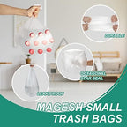 Magesh 4 Gallon Trash Bag Strong, Leakage-Free, Small Garbage Bags Unscented Thick for Bathroom, Office, Kitchen Small Trash Can, 15L, 105 Bags, Clear
