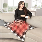 WOOLALA USB Heated Shawl Wearable Electric Throw Blanket 3 Heating Levels Machine Washable Fast Heating Pad for Back Pain Relief Soft Warm Fleece Poncho Wrap 59 * 34in