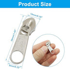 Piutouyar 100 Pack #5 Zipper Sliders Replacement, Silver Zipper Pulls Bulk for Nylon Coil Zippers Repair Kits for Luggages Jacket Purses Bags