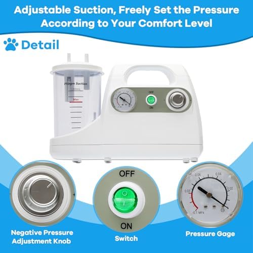 1000ML Portable Veterinary Suction Machine for Home Use 110V Vacuum Device
