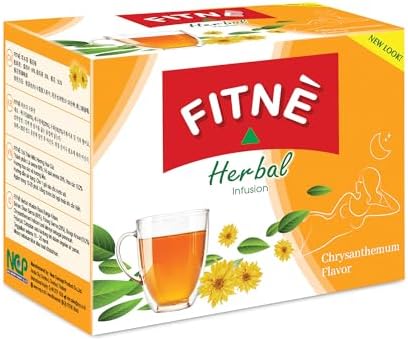 FITNÈ Chrysanthemum Herbal Tea Senna Infusion Smooth Mild Soothing Beverage Natural Gentle Detox Cleanse No Calories Caffeine Free, 15 Tea Bags