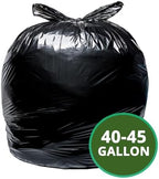 TYPLASTICS 40-45 Gallon Trash Bags Can Liners Heavy Duty 40x46" 1.5 Mil, Black 100 Count, Lawn and Leaf Bags