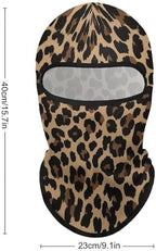 Men’s Lightweight Ski Mask Balaclava, Leopard Cheetah Print Sun Shield Face Cover for Outdoor Sports, Motorcycle Accessories, Dust Proof Reusable Neck Gaiter